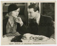 2s670 NIGHT WORLD 8x10 still '32 close up of Lew Ayres comforting Mae Clarke at dinner!