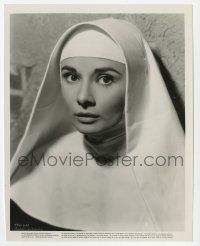 2s675 NUN'S STORY 8x10 still '59 c/u of religious missionary Audrey Hepburn in habit, Zinnemann