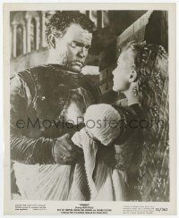 2s692 OTHELLO 8.25x10 still '55 c/u of intense Orson Welles grabbing pretty Suzanne Cloutier!