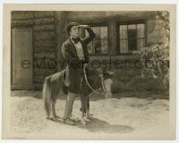 2s695 OUR HOSPITALITY 8x10.25 still '23 great image of Buster Keaton standing on miniature horse!