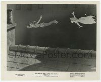 2s716 PETER PAN 8x10 still '53 Disney cartoon, great image of Peter & Wendy flying over London!