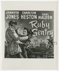 2s775 RUBY GENTRY 8.25x10 still '53 art of Jennifer Jones & Charlton Heston used on the 6sheet!