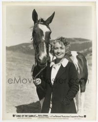 2s833 SONG OF THE SADDLE 8x10.25 still '36 great smiling portrait of Alma Lloyd with her horse!