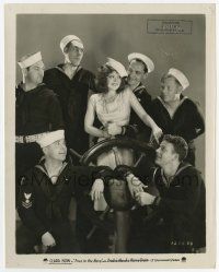 2s921 TRUE TO THE NAVY 8x10 still '30 Fredric March, Rex Bell & more sailors w/ Clara Bow at helm!
