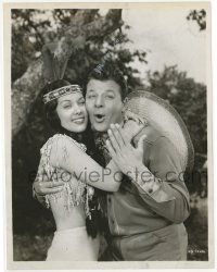 2s926 TWO GUYS FROM TEXAS 8x10.25 still '48 Native American Indian Joy Barlow hugging Jack Carson!