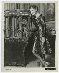 2s944 VISIT 8x10.25 still '64 rich Ingrid Bergman standing by leopard in elaborate cage!