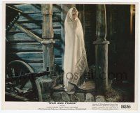 2s055 WAR & PEACE color 8x10 still R63 Audrey Hepburn as Natasha standing alone outside house!