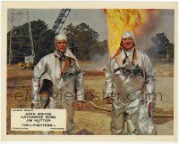 2s030 HELLFIGHTERS color English FOH LC '69 John Wayne as fireman Red Adair in fireproof suit!