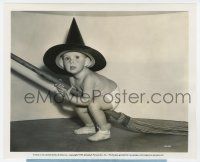 2s110 BABY SANDY 8.25x10 still '39 as youngest ever Halloween witch with hat & broom!