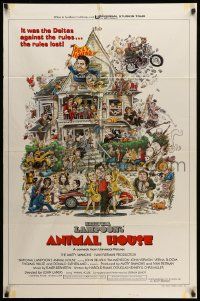 2t058 ANIMAL HOUSE style B int'l 1sh '78 John Belushi, John Landis classic, art by Rick Meyerowitz!