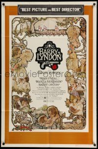 2t094 BARRY LYNDON 1sh '75 Stanley Kubrick, Ryan O'Neal, great colorful art of cast by Gehm!