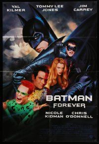 2t097 BATMAN FOREVER int'l advance 1sh '95 Val Kilmer, sexy Nicole Kidman, Chris O'Donnell as Robin!