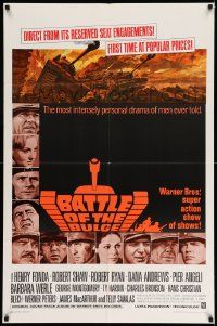2t101 BATTLE OF THE BULGE 1sh '66 Henry Fonda, Robert Shaw, cool Thurston tank art!