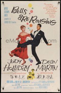 2t106 BELLS ARE RINGING 1sh '60 image of Judy Holliday & Dean Martin singing & dancing!