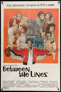 2t107 BETWEEN THE LINES 1sh '77 Richard Amsel artwork, John Heard, fun, adventure & romance!