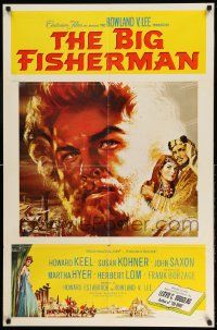 2t113 BIG FISHERMAN 1sh '59 cool artwork of Howard Keel, Susan Kohner & John Saxon!