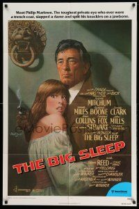 2t118 BIG SLEEP 1sh '78 art of Robert Mitchum & sexy Candy Clark by Richard Amsel!