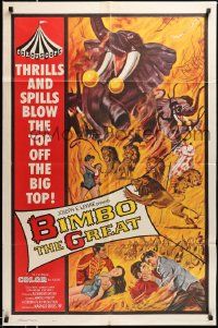 2t121 BIMBO THE GREAT 1sh '61 Rivalen der Manege, German circus, action-packed big top artwork!