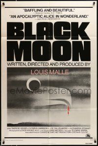2t124 BLACK MOON 1sh '75 Louis Malle, Therese Giehse, cool surreal artwork!