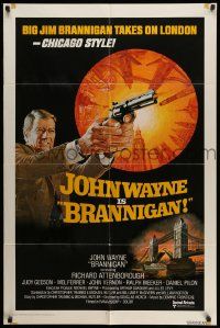 2t150 BRANNIGAN int'l 1sh '75 great different art of fighting John Wayne in England!