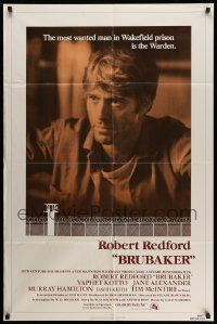 2t159 BRUBAKER int'l 1sh '80 warden Robert Redford is the most wanted man in Wakefield prison!