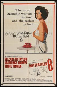 2t171 BUTTERFIELD 8 1sh '60 call girl Elizabeth Taylor is the most desirable and easiest to find!