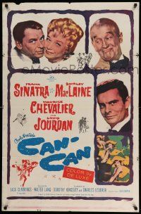 2t176 CAN-CAN 1sh '60 Frank Sinatra, Shirley MacLaine, Maurice Chevalier & Louis Jourdan!