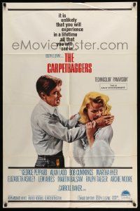2t190 CARPETBAGGERS 1sh '64 great close up of Carroll Baker biting George Peppard's hand!