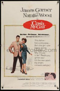 2t193 CASH MCCALL 1sh '60 zillionaire James Garner, Natalie Wood, big bright romantic delight!