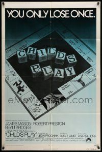 2t207 CHILD'S PLAY int'l 1sh '73 directed by Sidney Lumet, cool board game image!