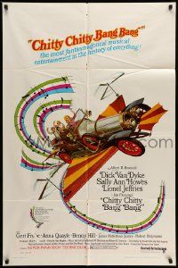 2t211 CHITTY CHITTY BANG BANG 1sh '69 Dick Van Dyke, Sally Ann Howes, art of flying car!