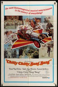 2t212 CHITTY CHITTY BANG BANG style B 1sh '69 Dick Van Dyke, Sally Ann Howes, artwork of flying car