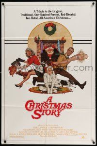 2t214 CHRISTMAS STORY studio style 1sh '83 best classic Christmas movie, art by Robert Tanenbaum!