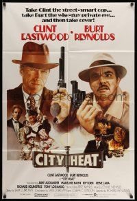 2t220 CITY HEAT int'l 1sh '84 art of cop Clint Eastwood & detective Burt Reynolds by Fennimore!