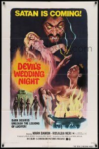 2t275 DEVIL'S WEDDING NIGHT 1sh '73 art of naked countess who bathed in 600 virgins' blood!