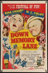 2t294 DOWN MEMORY LANE 1sh '49 Bing Crosby, W.C. Fields, Gloria Swanson, Mabel Normand