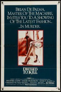 2t301 DRESSED TO KILL 1sh '80 Brian De Palma shows you the latest fashion in murder, sexy legs!