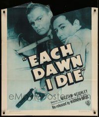 2t307 EACH DAWN I DIE incomplete 1sh R47 great image of prisoners James Cagney & George Raft!