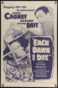 2t306 EACH DAWN I DIE 1sh R56 prisoners James Cagney & George Raft slugging their way to adventure