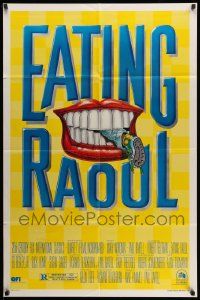 2t311 EATING RAOUL style B 1sh '82 classic Paul Bartel black comedy, great foot-in-mouth art!