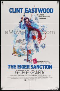 2t313 EIGER SANCTION 1sh '75 Clint Eastwood's lifeline was held by the assassin he hunted!