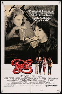 2t367 FOXES style B 1sh '80 Jodie Foster, Cherie Currie, Marilyn Kagen + super young Scott Baio!