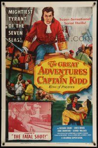 2t406 GREAT ADVENTURES OF CAPTAIN KIDD chapter 2 1sh '53 pirates, swashbuckling super-serial!