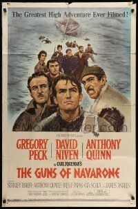 2t416 GUNS OF NAVARONE 1sh '61 Gregory Peck, David Niven & Anthony Quinn by Howard Terpning!