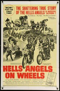 2t433 HELLS ANGELS ON WHEELS 1sh '67 shattering true story of the Hells Angels of California!