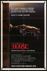 2t446 HOUSE advance 1sh '86 Bill Morrison art of severed hand ringing doorbell, don't come alone!