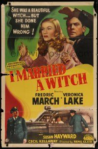2t453 I MARRIED A WITCH 1sh R48 Fredric March marries 17th century reincarnated Veronica Lake!