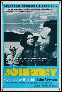 2t484 JOURNEY 1sh '72 great image of sexiest Genevieve Bujold and John Vernon!