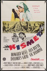 2t506 KISMET 1sh '56 Howard Keel, Ann Blyth, ecstasy of song, spectacle & love!
