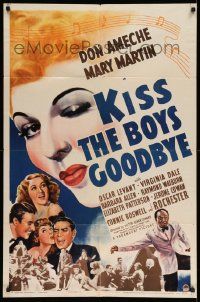 2t509 KISS THE BOYS GOODBYE style A 1sh '41 great sexy art of winking Mary Martin over cast!